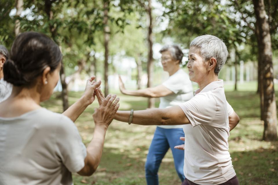 Adults learning Tai Chi